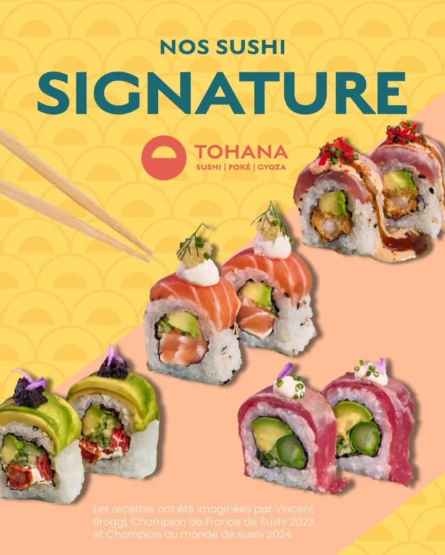Des recettes uniques nées de l’imagination de @chef.vincent.broggi, double champion de sushi 🍣 🥇, pour une expérience raffinée et unique !

Tohana, là où la créativité rencontre le goût.✨

🌴𝗖𝗼𝗺𝗺𝗮𝗻𝗱𝗲𝘇 𝗱𝗲̀𝘀 𝗺𝗮𝗶𝗻𝘁𝗲𝗻𝗮𝗻𝘁 🌴 

💻 www.tohanafood.fr 
📱04 22 53 50 27

#tohana #tohanafood #mougins #restaurant #food #sushi #sushisignature #vincentbroggi